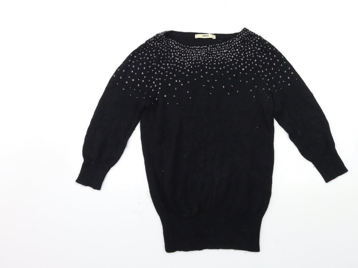 Oasis Womens Black  Knit Pullover Jumper Size XS