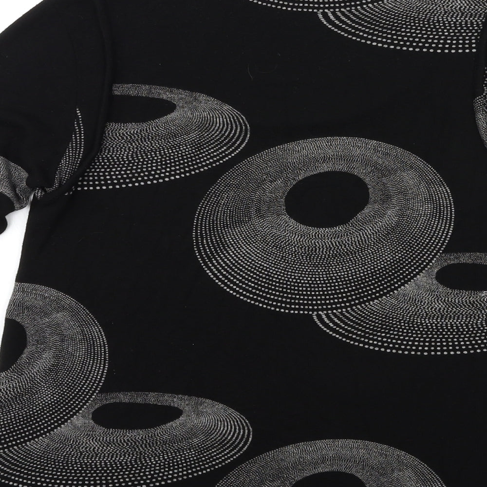 lauren yidal Womens Black Polka Dot  Basic T-Shirt Size M