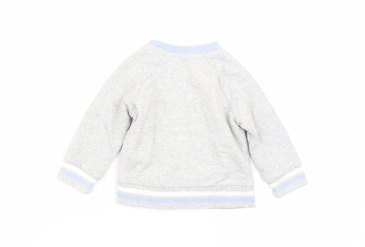 Mini Club Girls Grey Animal Print  Pullover Jumper Size 3-6 Months  - button up