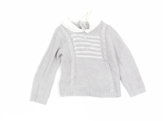 Bonjour Bebe Girls Grey   Pullover Jumper Size 0-3 Months
