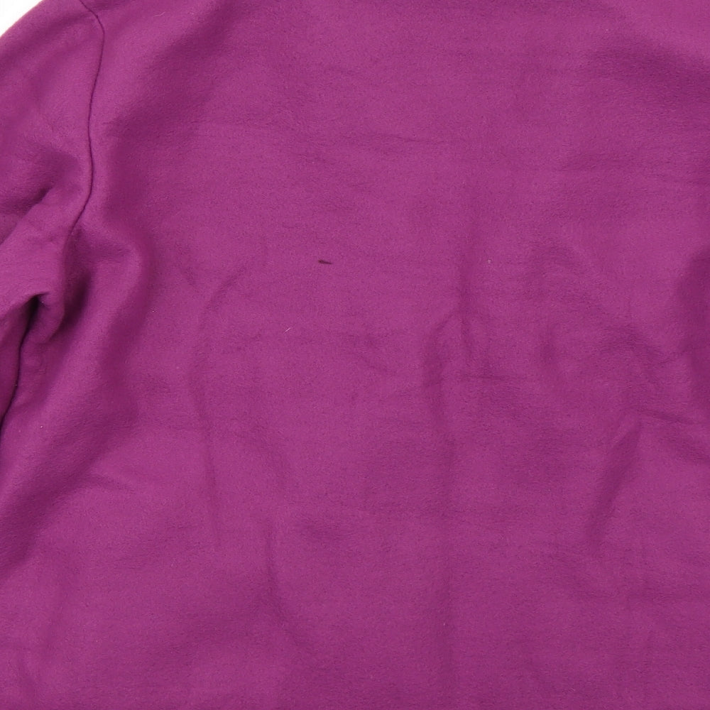 anne de lancay Womens Purple Floral  Full Zip Sweatshirt Size L