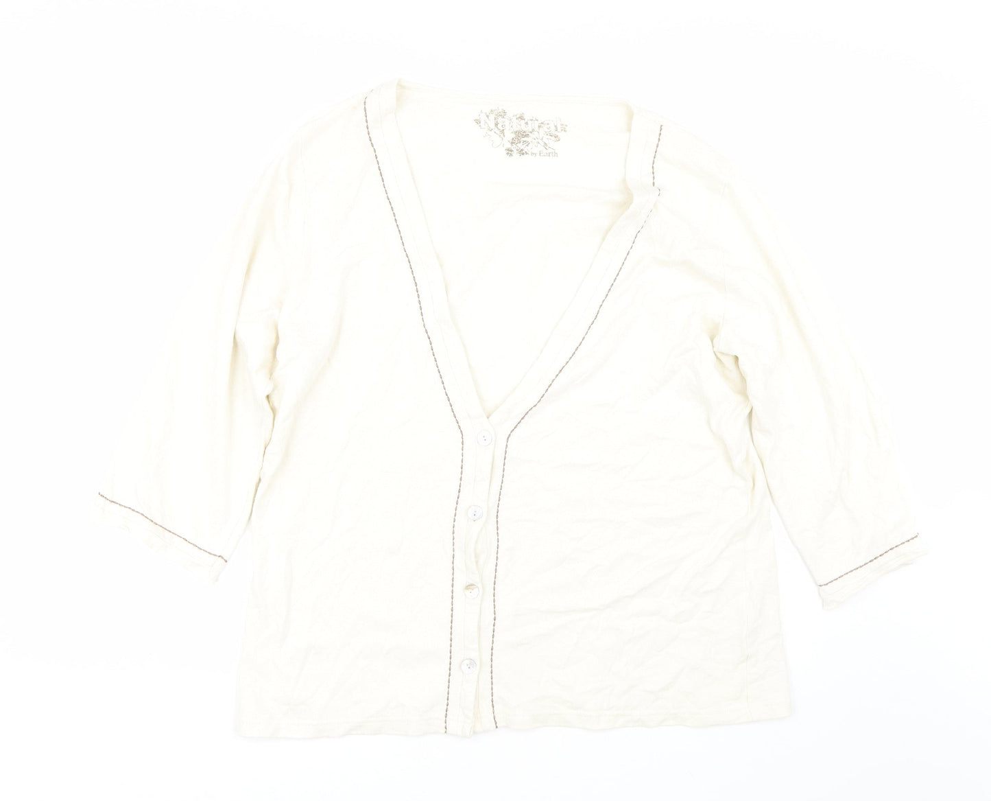 Natural Womens Beige   Cardigan Jumper Size 2XL