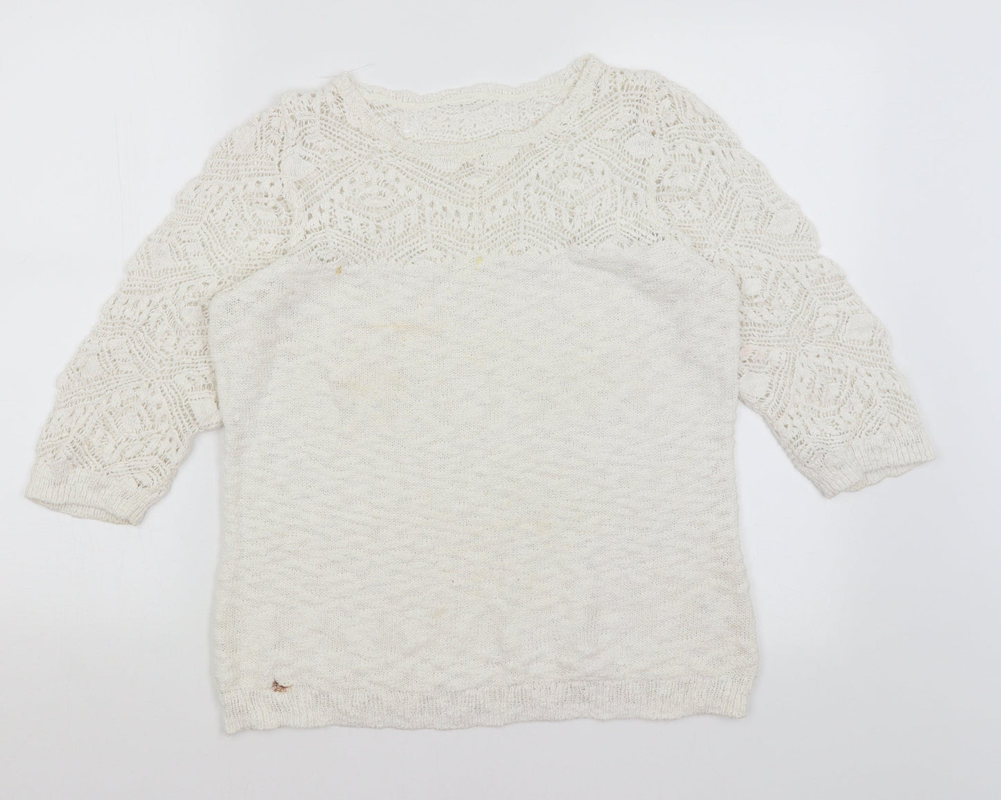 Preworn Womens White   Pullover Jumper Size 16