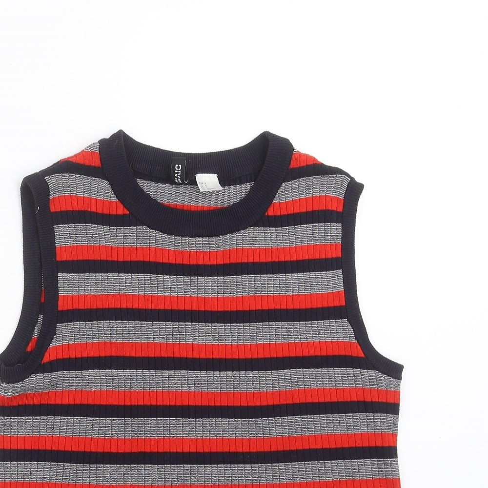 Divided by H&M Womens Blue Striped Knit Pullover Jumper Size S