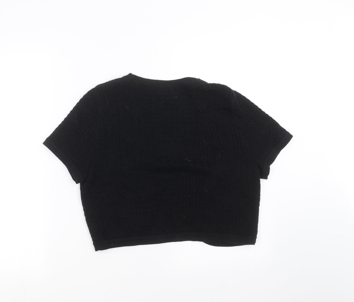 Maine New England Womens Black Geometric  Shrug Jumper Size 12