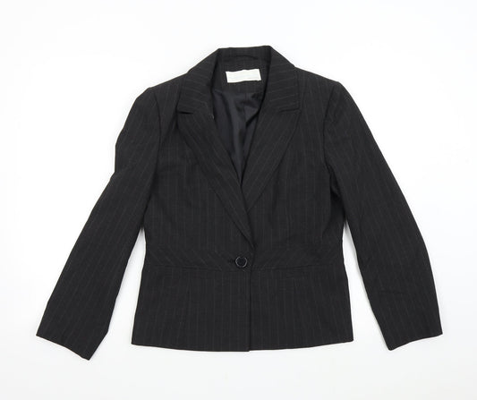AMARANTO Womens Grey Striped  Jacket Suit Jacket Size 14