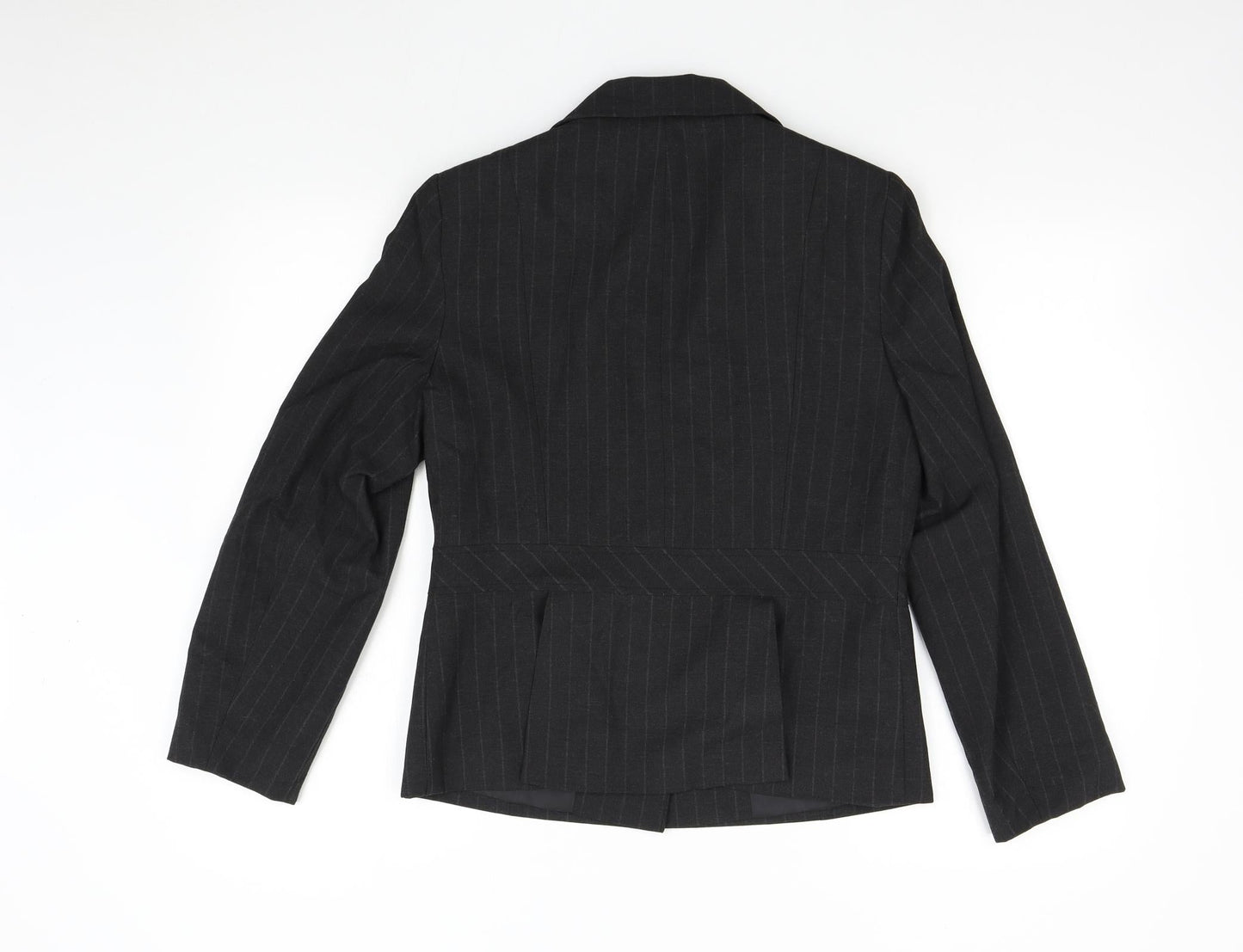AMARANTO Womens Grey Striped  Jacket Suit Jacket Size 14