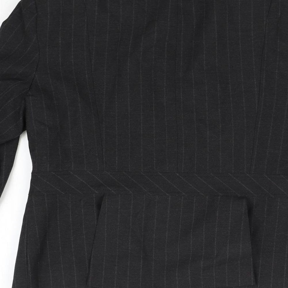 AMARANTO Womens Grey Striped  Jacket Suit Jacket Size 14