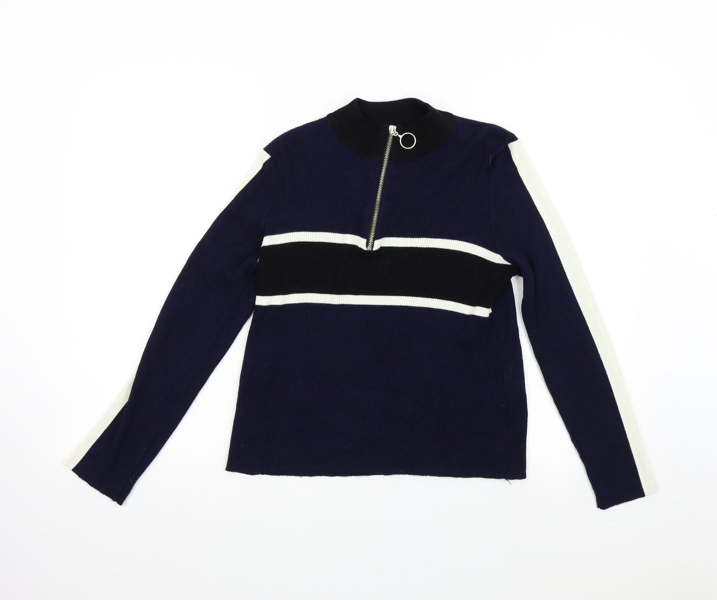 Cooperative Womens Blue  Knit Henley Jumper Size L
