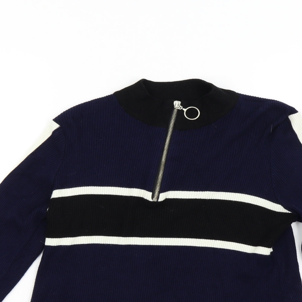 Cooperative Womens Blue  Knit Henley Jumper Size L