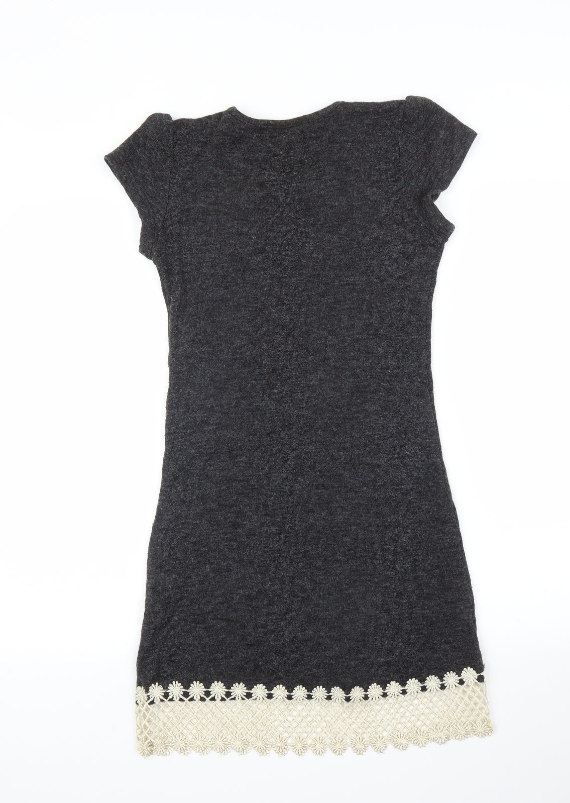 Select Womens Grey Floral  A-Line  Size 8
