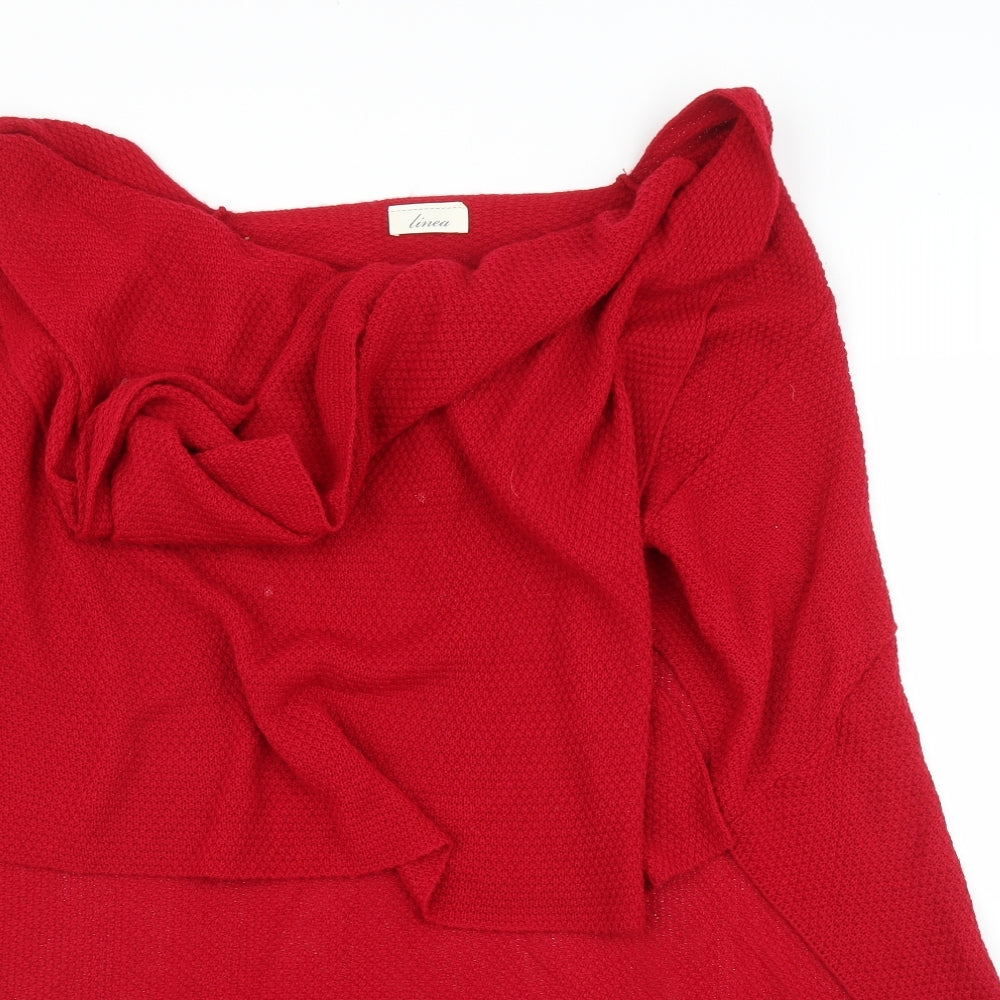 Linea Womens Red   Cape Jumper One Size