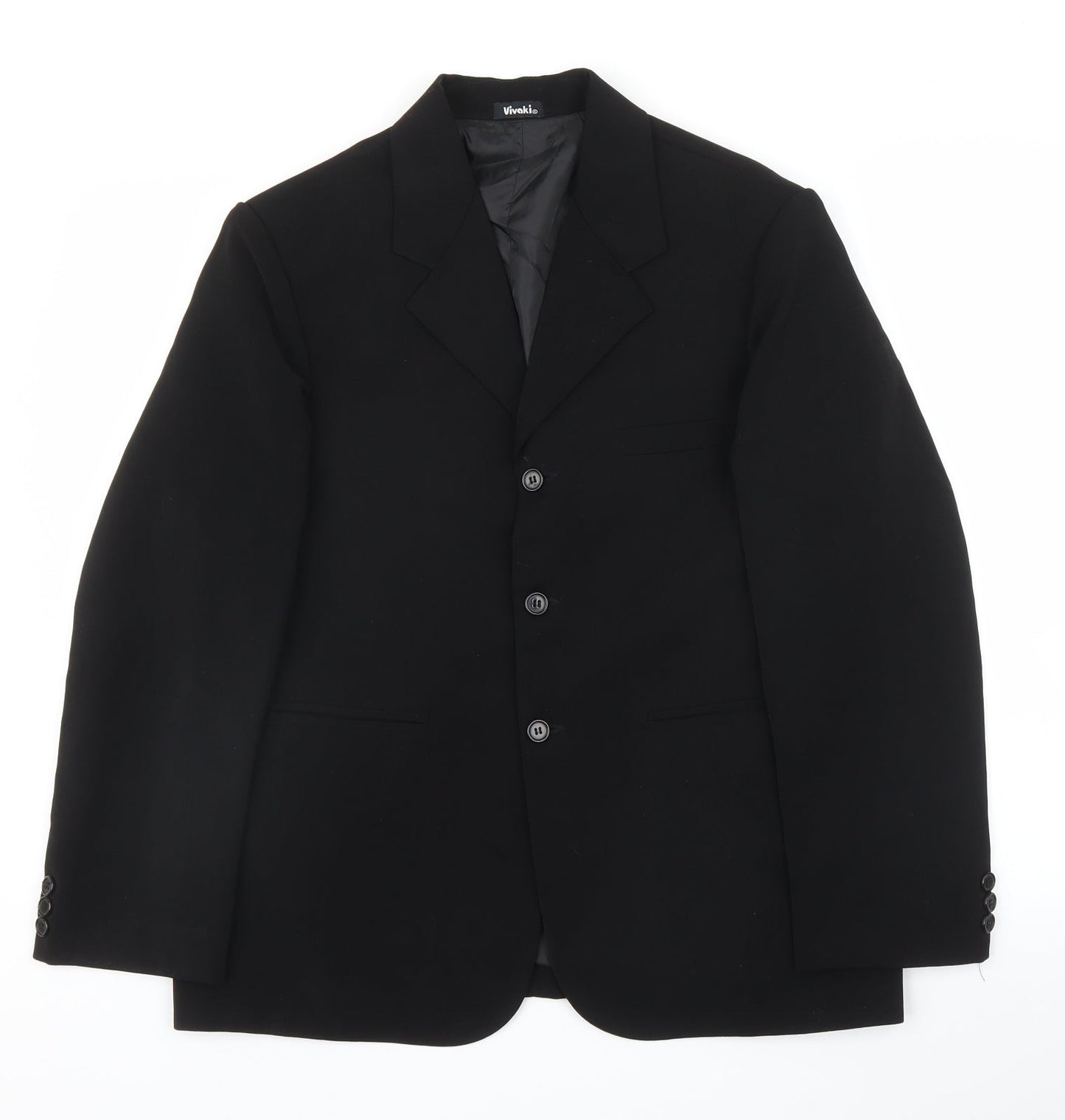 VivaKi Mens Black   Jacket Suit Jacket Size 40