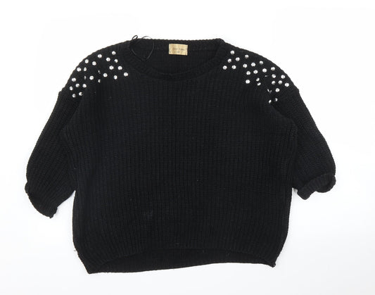 Lou Lou Womens Black   Pullover Jumper Size M