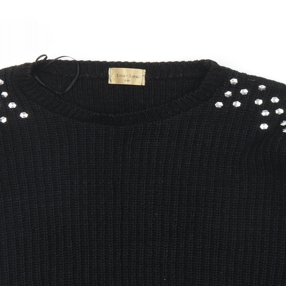 Lou Lou Womens Black   Pullover Jumper Size M