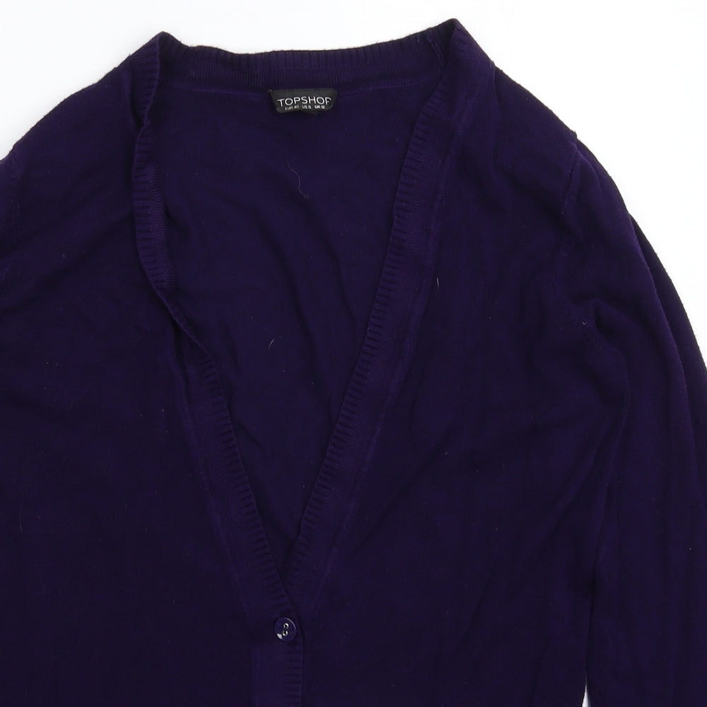 Topshop Womens Purple  Knit Cardigan Jumper Size 12