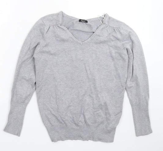 M&Co Womens Grey  Knit Pullover Jumper Size M