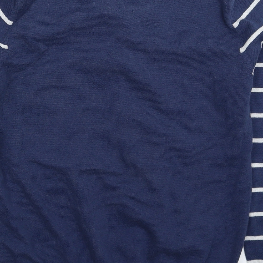 Cedar Wood State Womens Blue Striped Knit Pullover Jumper Size XS