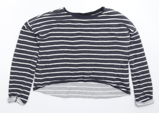 Topshop Womens Blue Striped  Basic T-Shirt Size 8