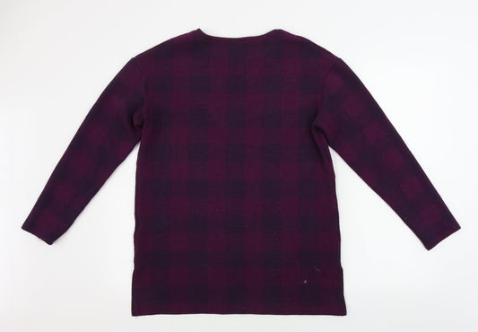Marks and Spencer  Womens Purple Check  Jumper Dress  Size 12