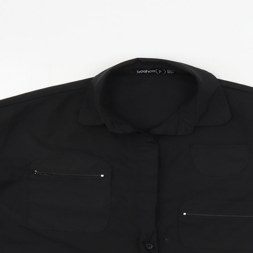 Boohoo  Womens Black   Basic Button-Up Size 6