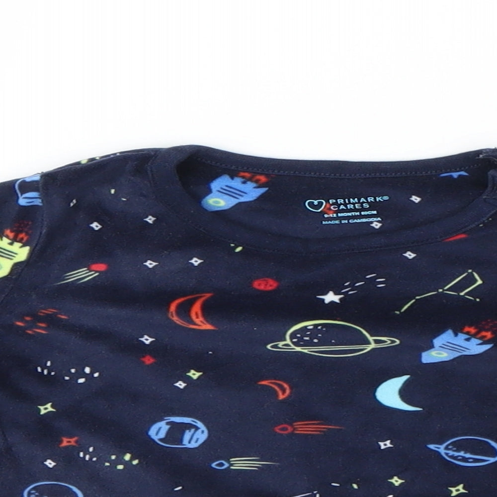 Primark Boys Blue Solid  Cami Pyjama Top Size 9-12 Months
