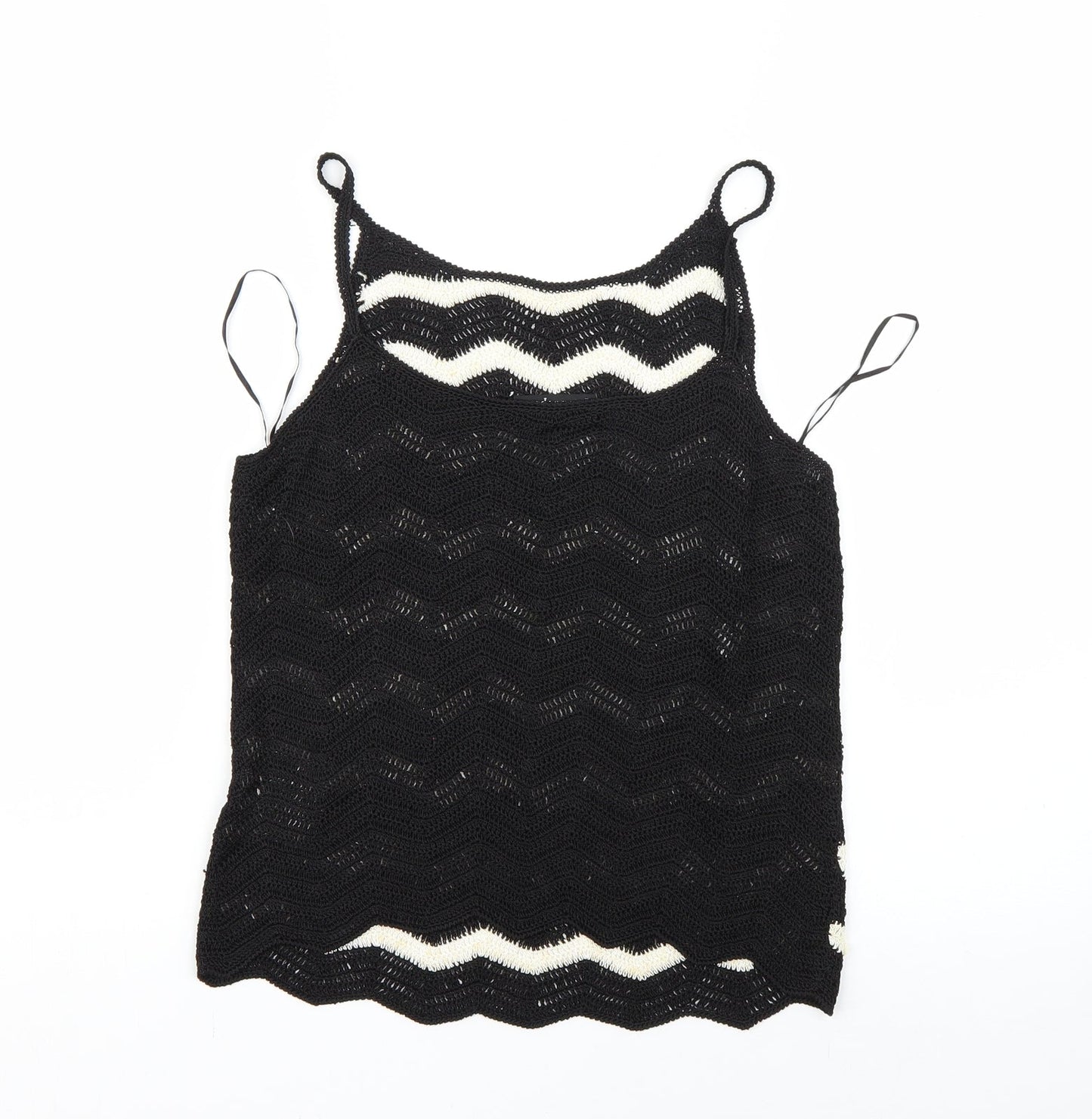 Principles Womens Black Striped  Basic Tank Size M