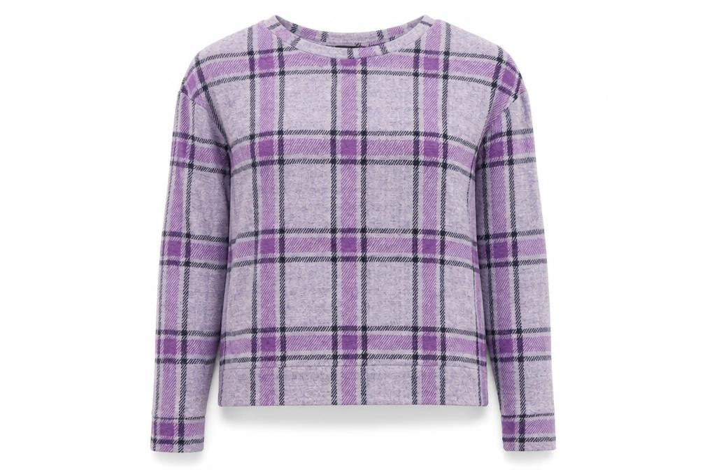 Marks and Spencer Womens Purple Check  Pullover Jumper Size 10