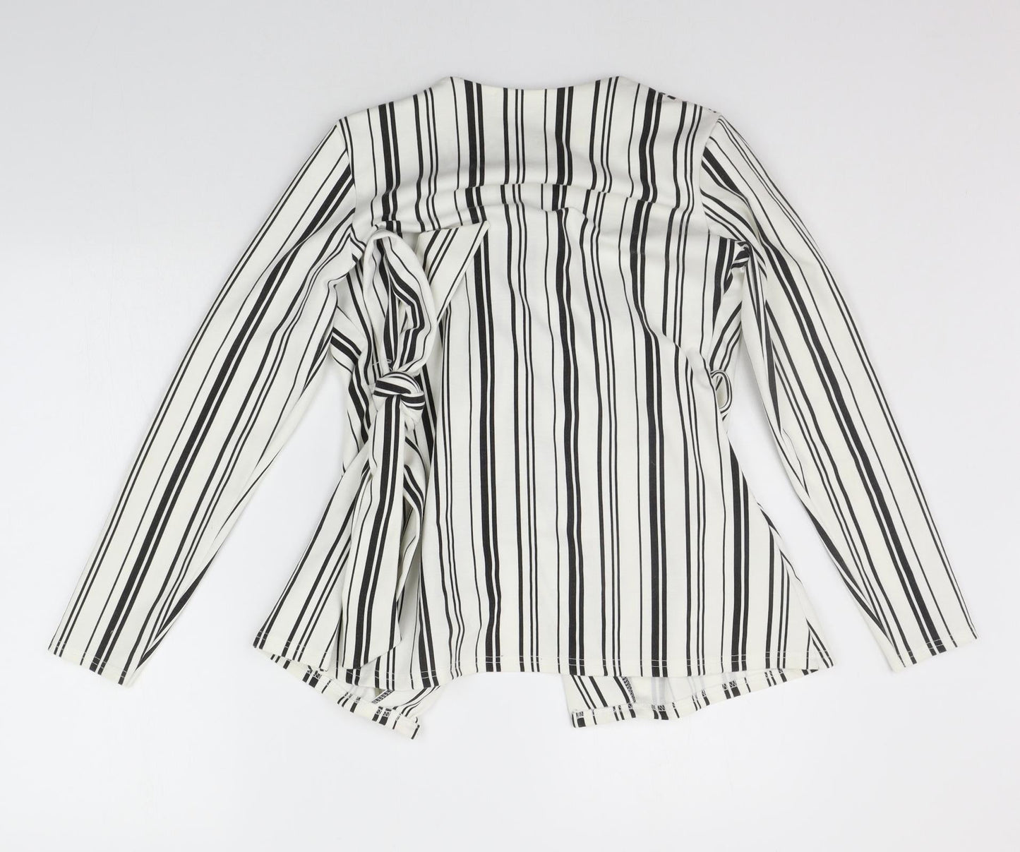 PRETTYLITTLETHING Womens White Striped  Cardigan Jumper Size 10