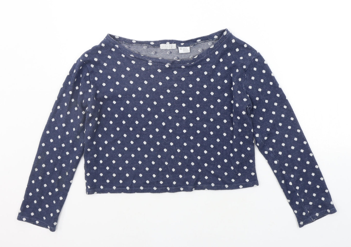 Cooperative Womens Blue Polka Dot  Pullover Jumper Size XS