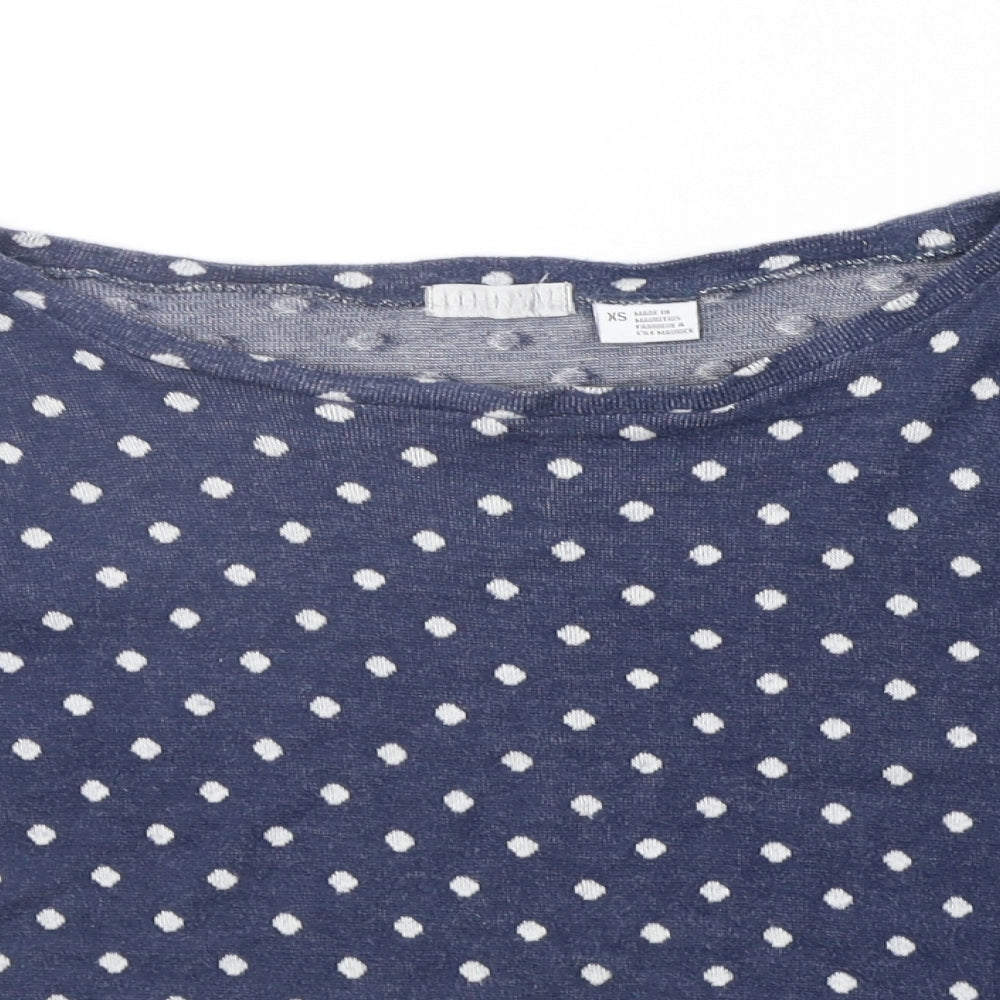 Cooperative Womens Blue Polka Dot  Pullover Jumper Size XS