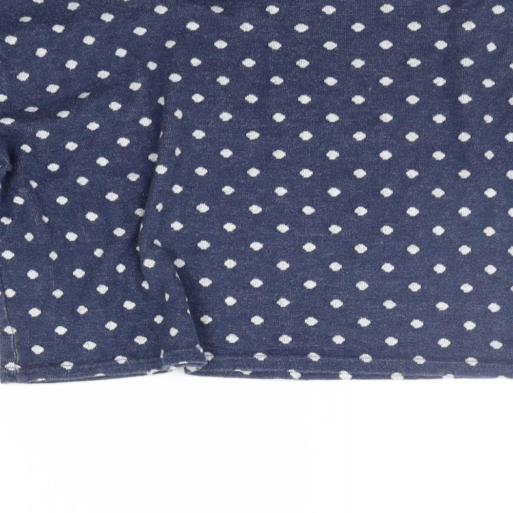 Cooperative Womens Blue Polka Dot  Pullover Jumper Size XS