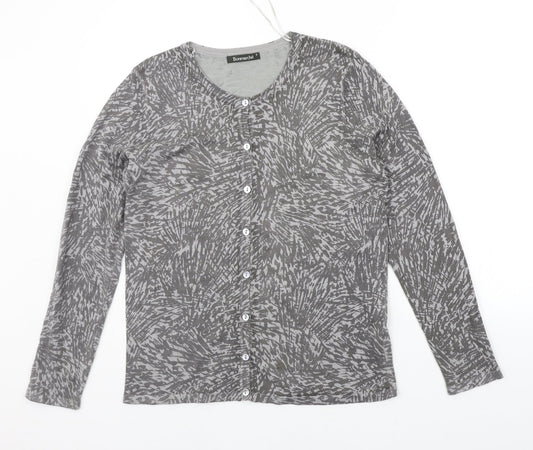 BONMARCHE Womens Grey Geometric  Pullover Jumper Size S