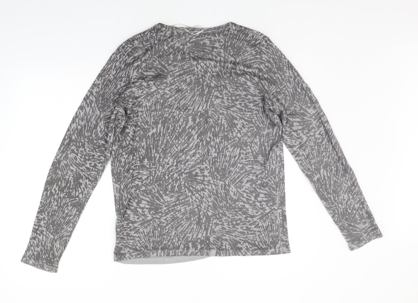 BONMARCHE Womens Grey Geometric  Pullover Jumper Size S