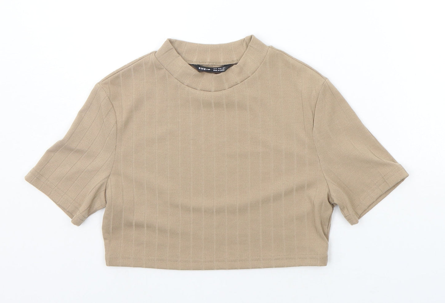 SheIn Girls Beige   Basic T-Shirt Size S