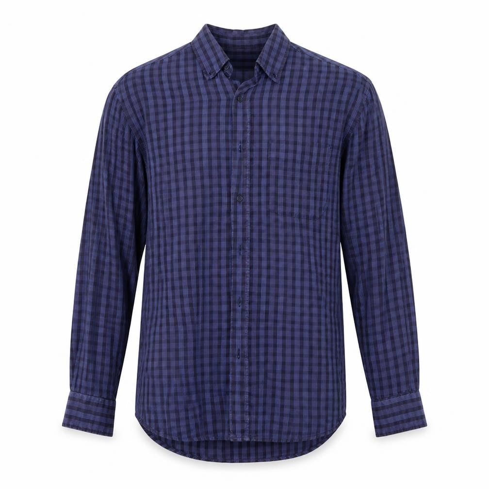 Marks and Spencer Mens Blue Check   Button-Up Size S
