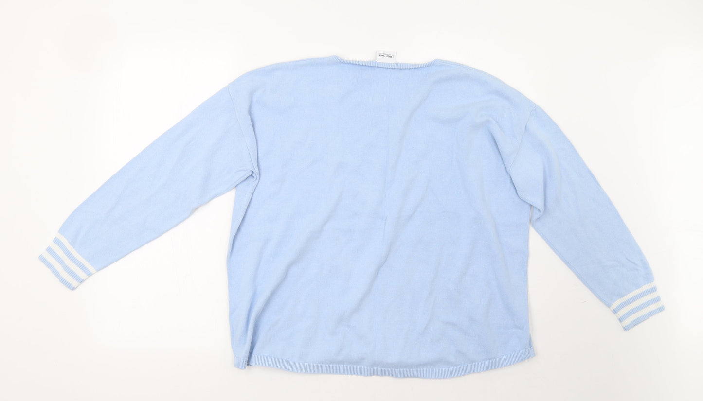 Together Womens Blue   Pullover Sweatshirt Size M