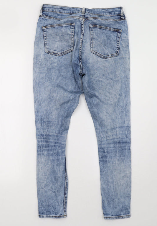 Topshop Womens Blue  Denim Skinny Jeans Size 32 L32 in