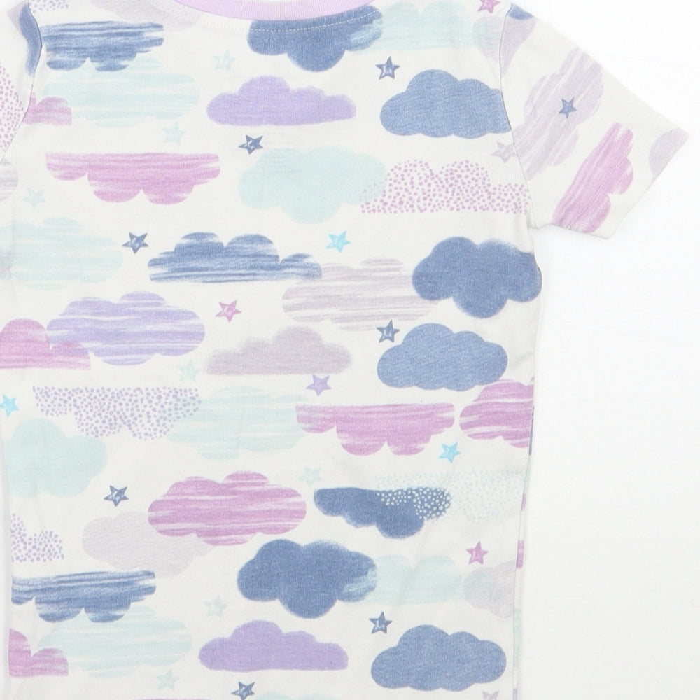Kirkland Girls White Geometric  Basic T-Shirt Size 5 Years