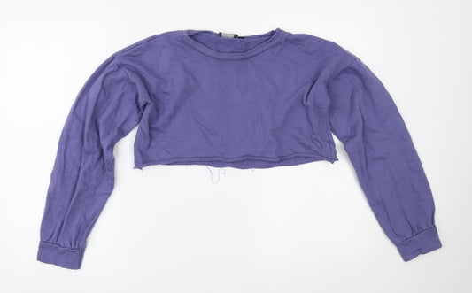 PRETTYLITTLETHING Womens Purple   Cropped Blouse Size S