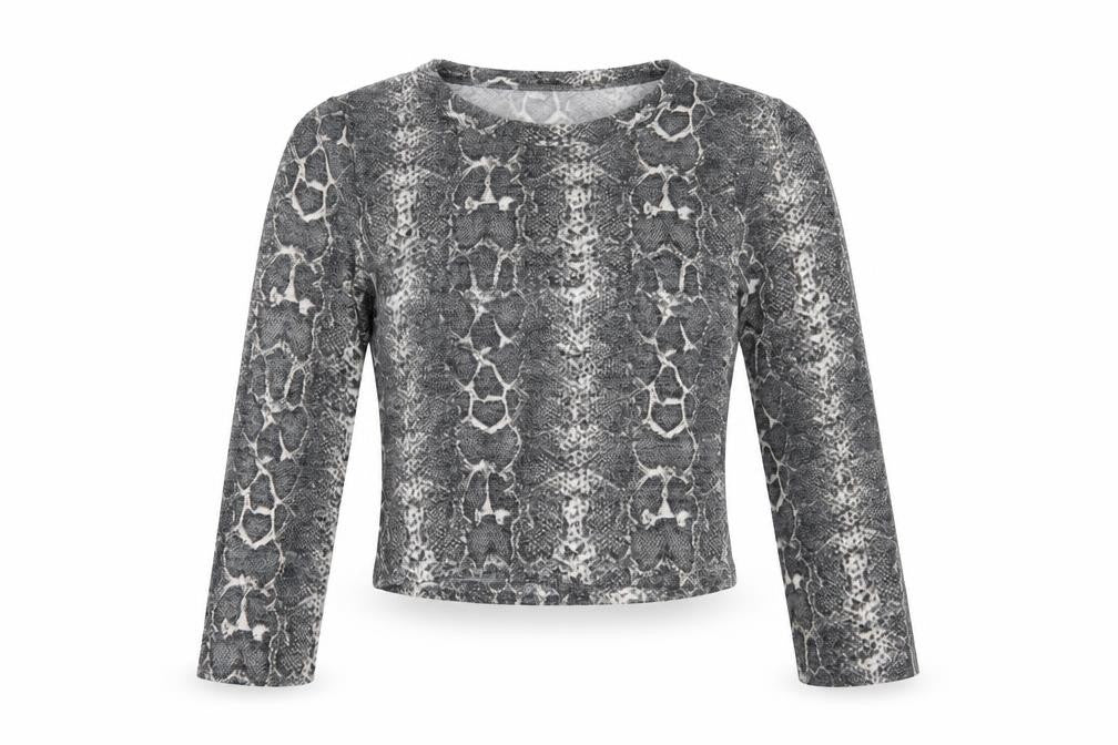 Zara Womens Green Animal Print  Cropped Blouse Size S