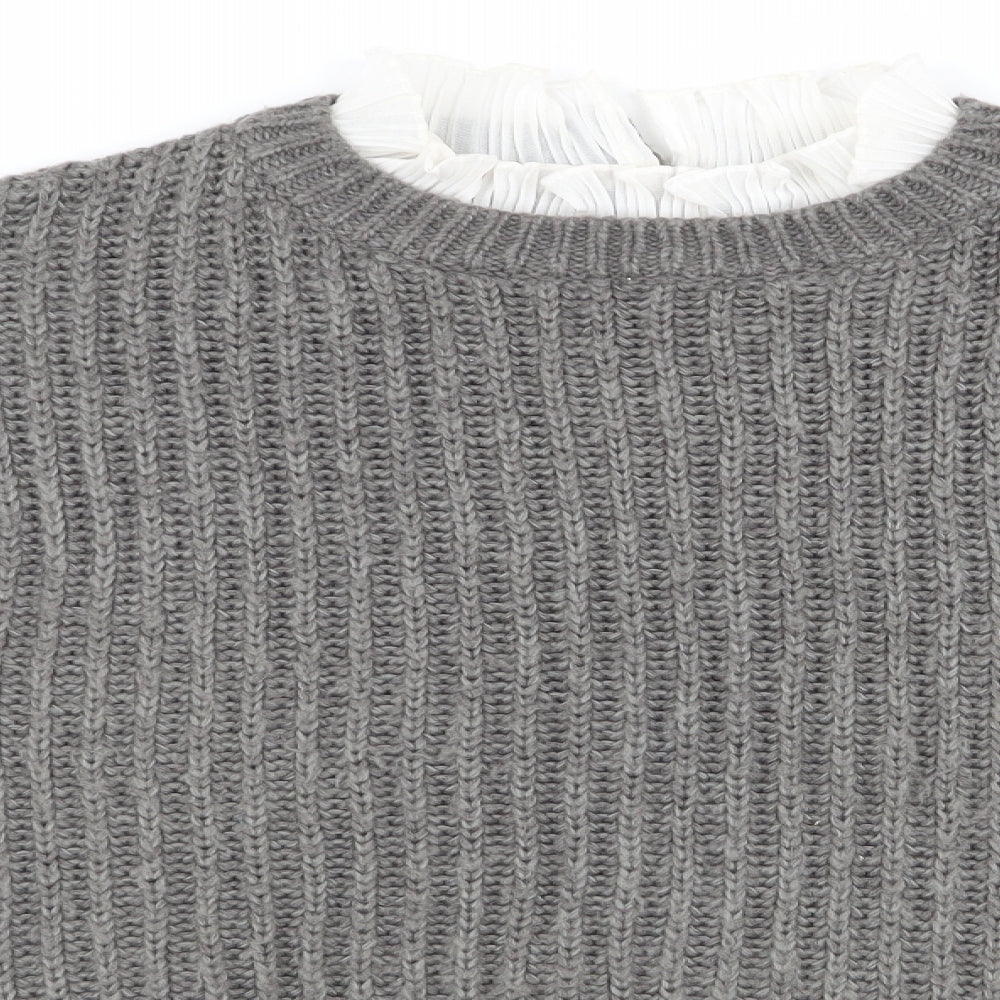 Matalan Womens Grey   Pullover Jumper Size S  - Faux Collar