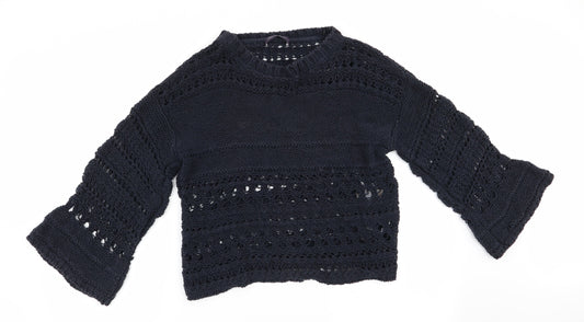 Marks and Spencer Womens Blue   Pullover Jumper Size M  - Open Knit