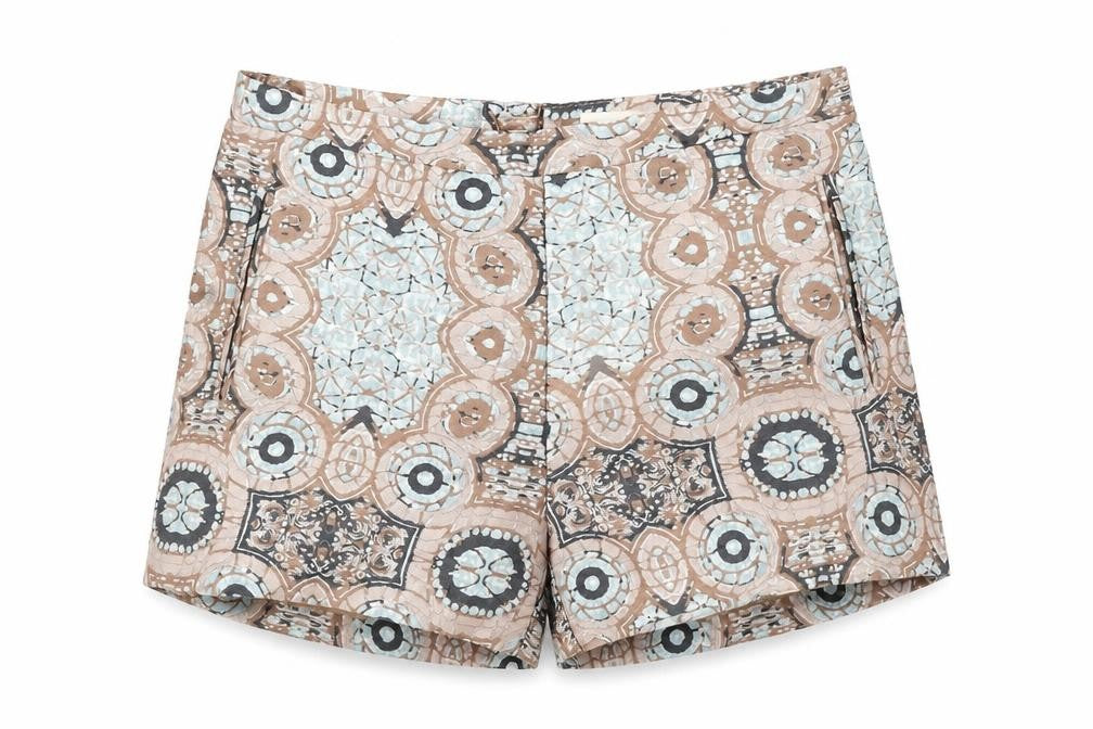 H&M Womens Multicoloured Geometric  Hot Pants Shorts Size 8