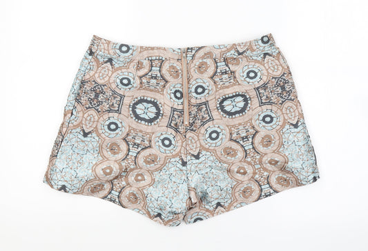 H&M Womens Multicoloured Geometric  Hot Pants Shorts Size 8