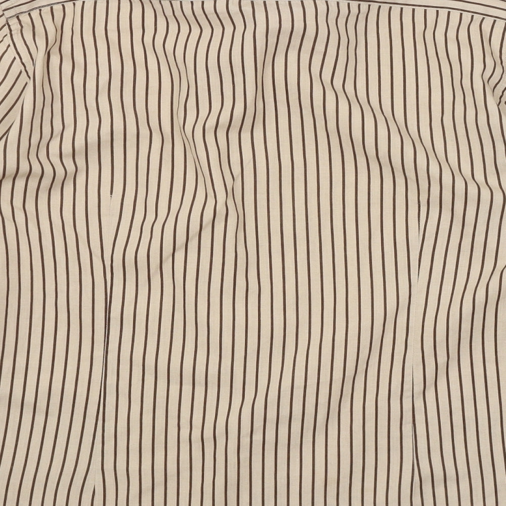 Topman Mens Brown Striped   Button-Up Size S