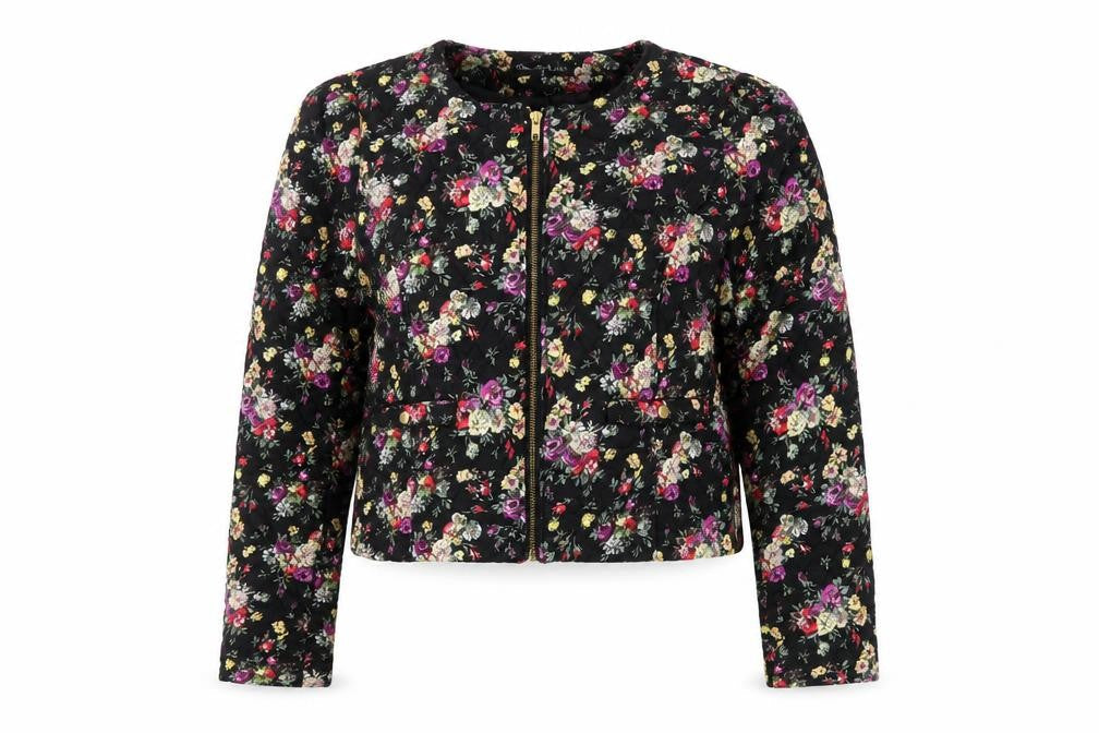 Miss Selfridge Womens Black Floral  Parka Coat Size 14