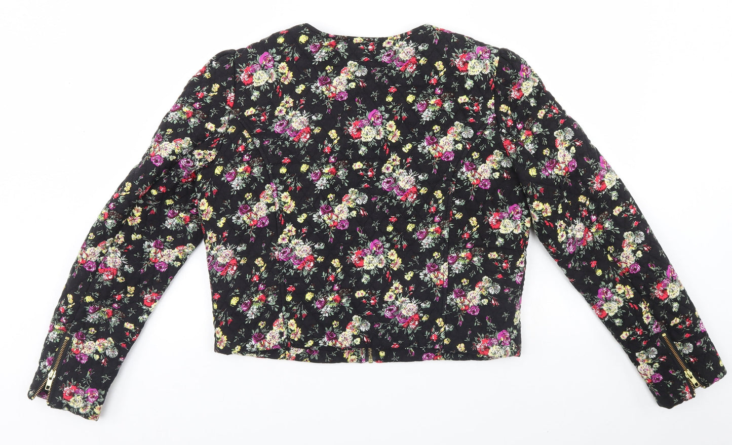 Miss Selfridge Womens Black Floral  Parka Coat Size 14