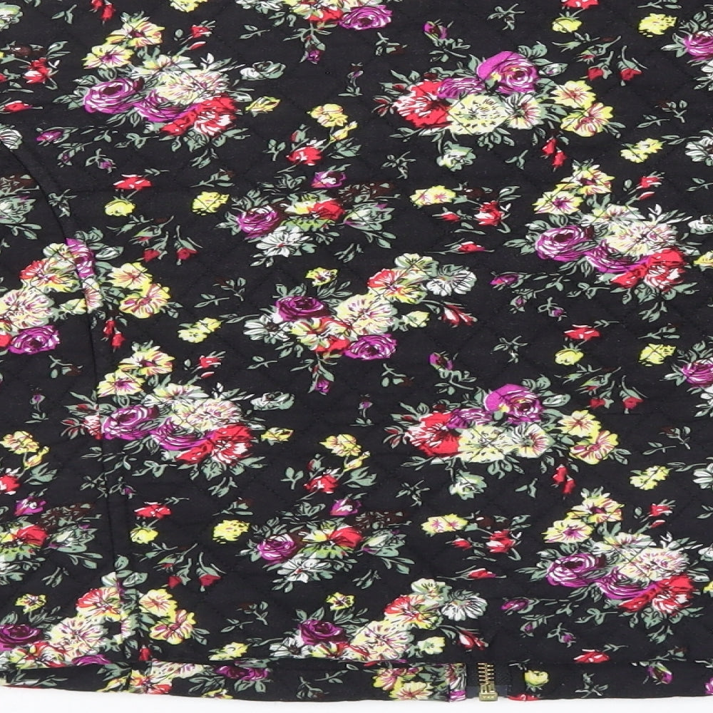 Miss Selfridge Womens Black Floral  Parka Coat Size 14