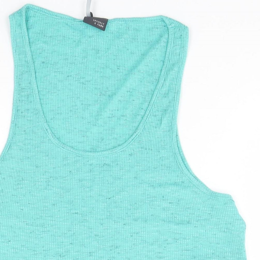 Sparkle & Fade Womens Green   Basic Tank Size S
